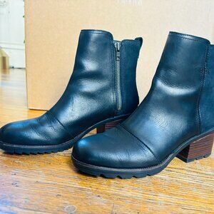 SOREL Cate Waterproof Bootie Boot, Winter Ankle Boots, Black, Size 9
